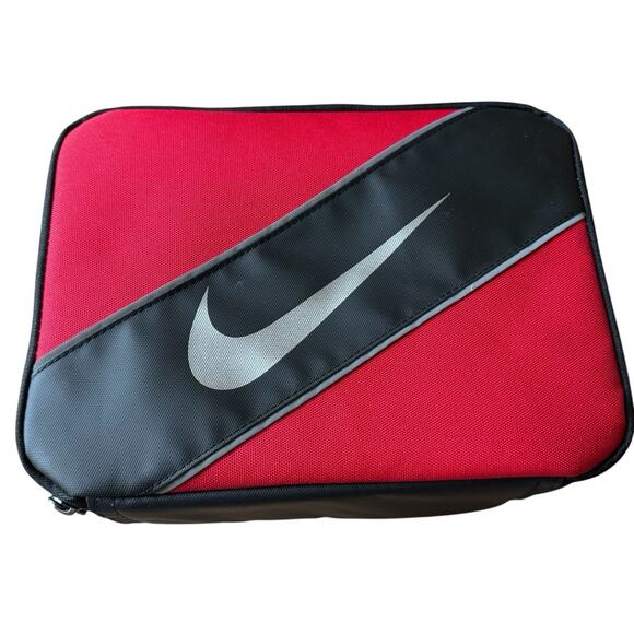 NWT Nike LUNCH BOX black Insulated Reflective University Red Tote Lunch Bag - Picture 1 of 3